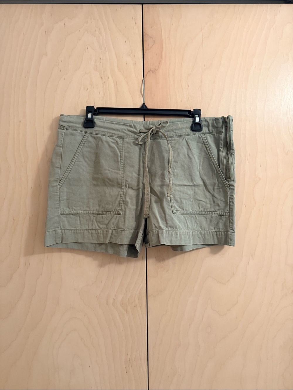 CAbi Olive Green Drawstring Utility Shorts